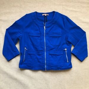 Ellen Tracy blue denim utility jacket